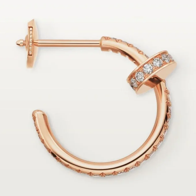 Cercei cu diamante Juste Un Clou, aur roz | Cartier SUA