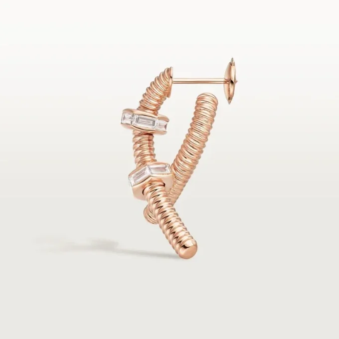Cercei Ecrou De Cartier pentru urechea dreaptă – Aur roz, Diamante – Cartier