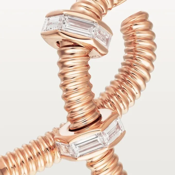 Cercei Ecrou De Cartier pentru urechea dreaptă – Aur roz, Diamante – Cartier