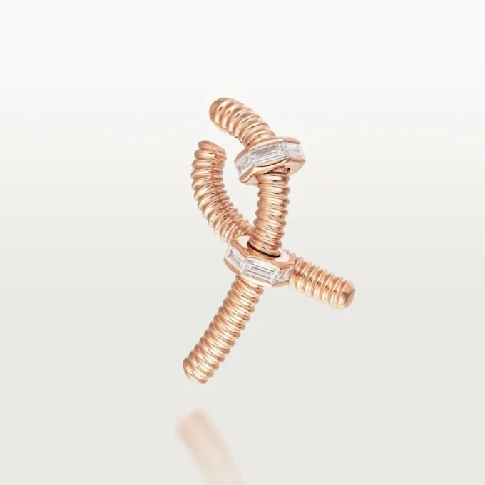 Cercei Ecrou De Cartier pentru urechea stângă – Aur roz, Diamante – Cartier