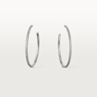 Cercei Etincelle De Cartier, model mare – aur alb, diamante – Cartier