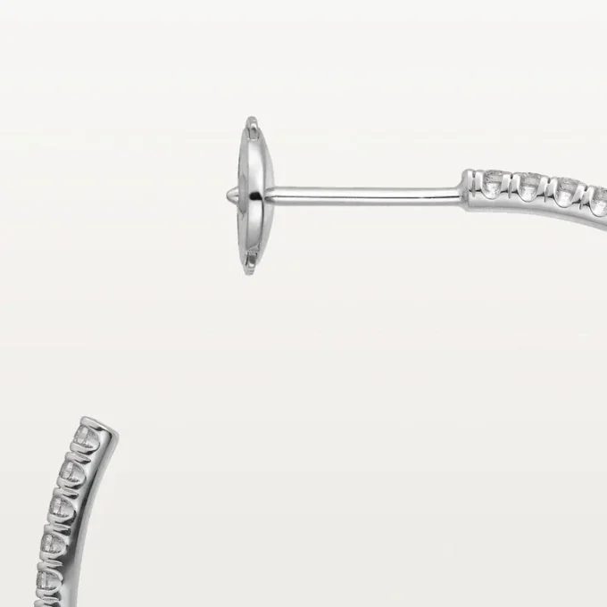Cercei Etincelle De Cartier, model mare – aur alb, diamante – Cartier