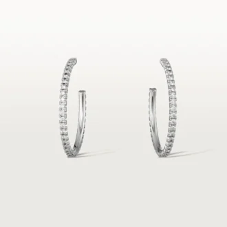 Cercei Etincelle De Cartier, model mediu – aur alb, diamante – Cartier