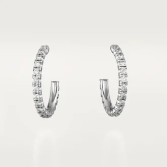 Cercei Etincelle De Cartier, model mic – aur alb, diamante – Cartier