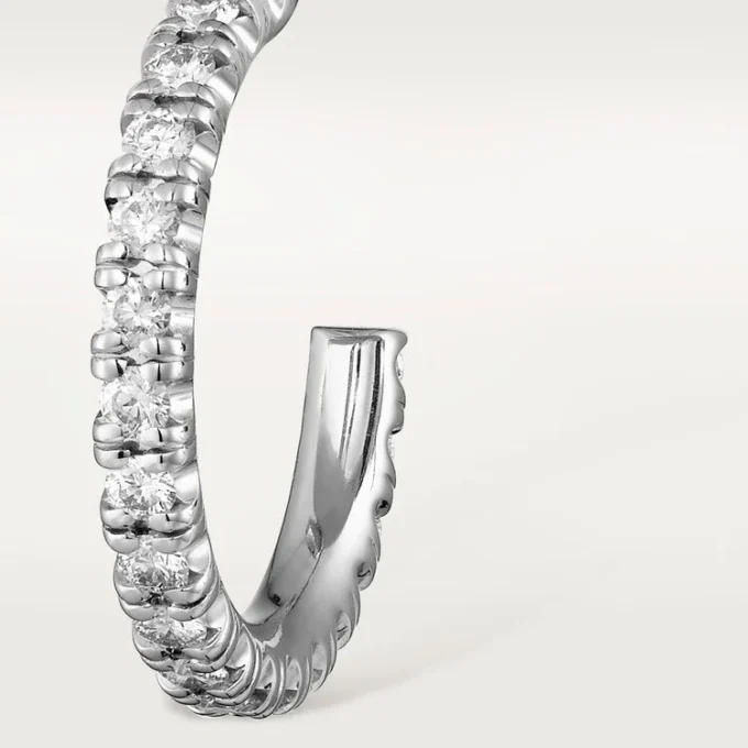 Cercei Etincelle De Cartier, model mic – aur alb, diamante – Cartier