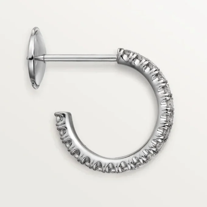 Cercei Etincelle De Cartier, model mic – aur alb, diamante – Cartier