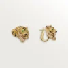 Cercei Faune Et Flore De Cartier, diamante galbene, portocalii și maro, pavate