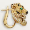 Cercei Faune Et Flore De Cartier, diamante galbene, portocalii și maro, pavate