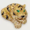 Cercei Faune Et Flore De Cartier, diamante galbene, portocalii și maro, pavate