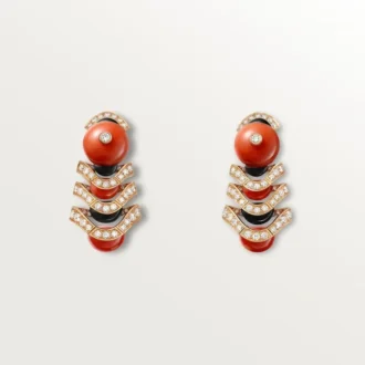 Cercei Geometrie & Contrastes, coral, pavaj