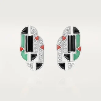 Cercei Geometrie & Contrastes, crisopraz, pavaj