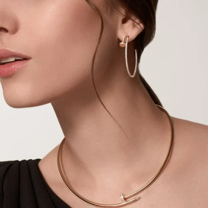 Cercei Juste Un Clou – Aur roz, Diamante – Cartier