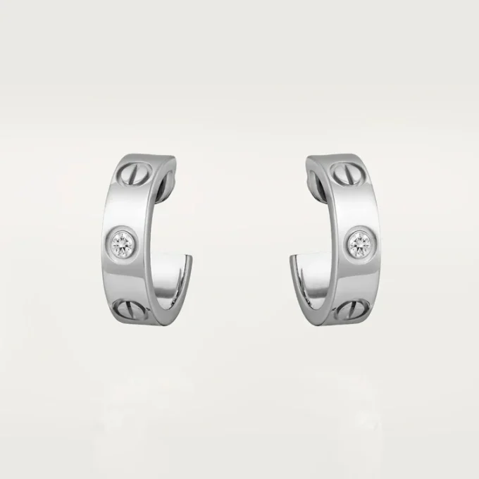 Cercei Love, 2 diamante – Aur alb, Diamante – Cartier