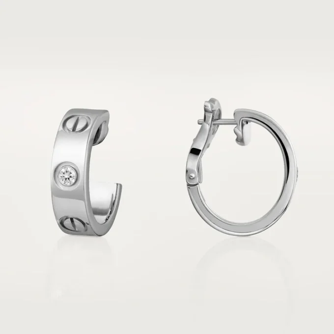 Cercei Love, 2 diamante – Aur alb, Diamante – Cartier