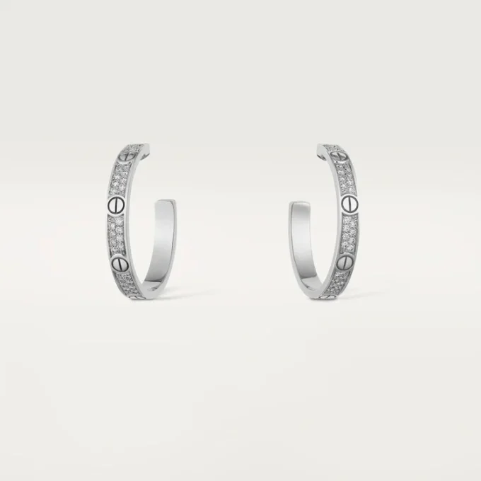 Cercei Love – Aur alb, Diamante – Cartier