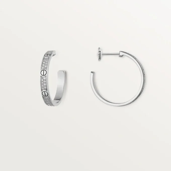 Cercei Love – Aur alb, Diamante – Cartier