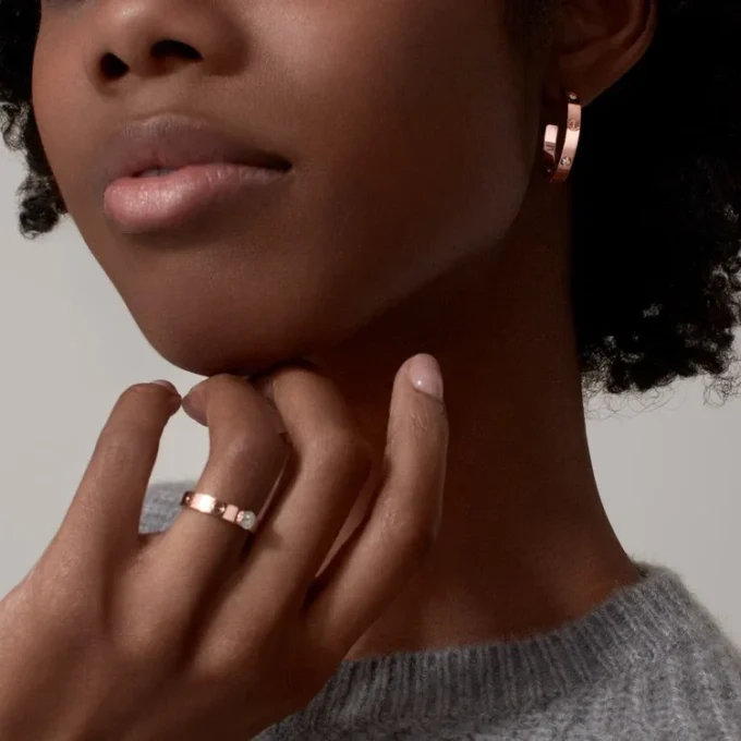 Cercei Love – Aur roz, Diamante – Cartier