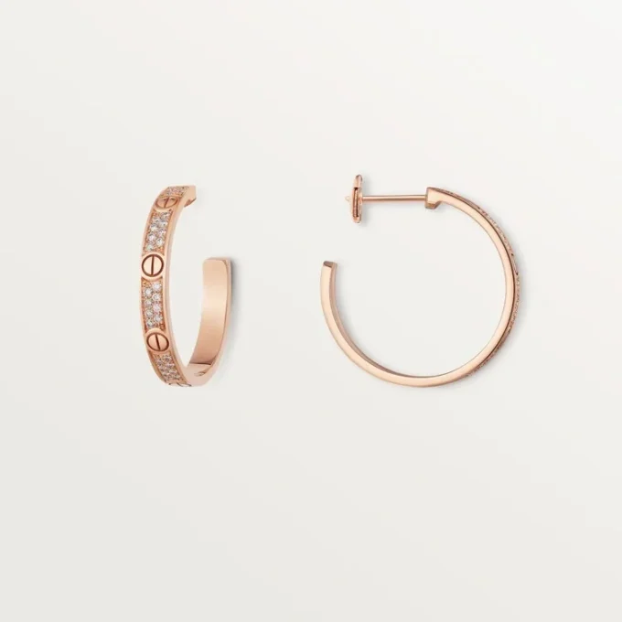 Cercei Love – Aur roz, Diamante – Cartier