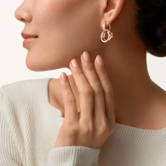 Cercei Love, multiwear, semi-pavés