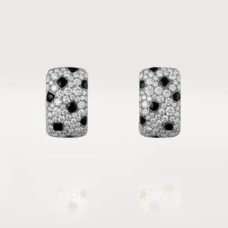 Cercei Panthere De Cartier – Aur alb, onix, diamante – Cartier