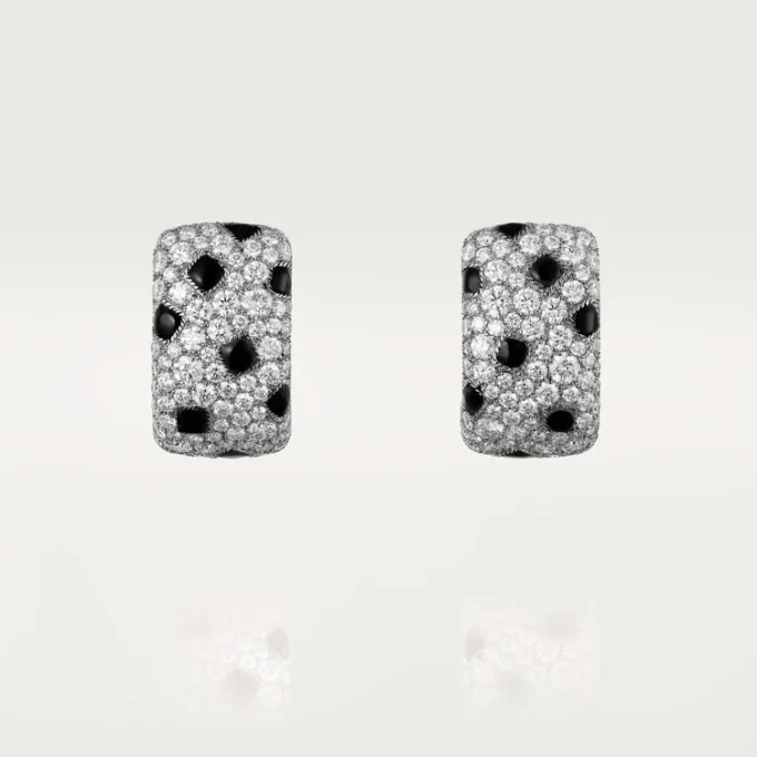 Cercei Panthere De Cartier – Aur alb, onix, diamante – Cartier