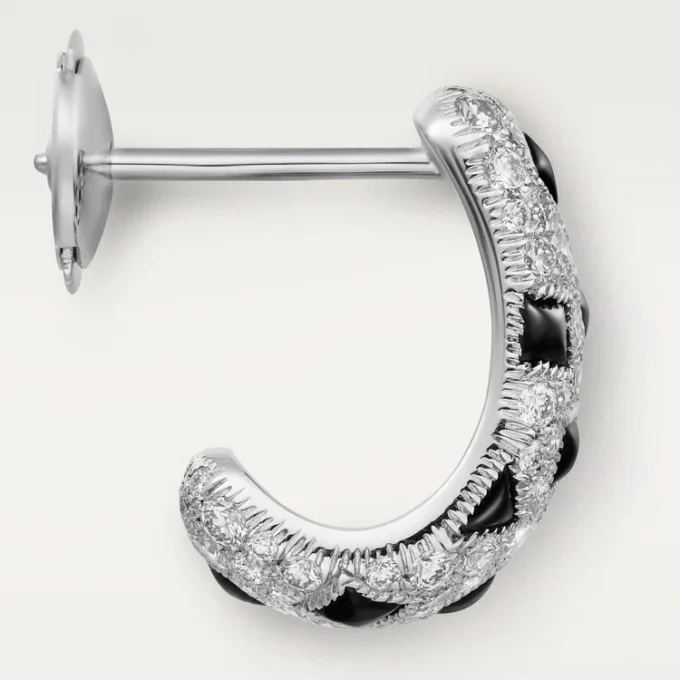 Cercei Panthere De Cartier – Aur alb, onix, diamante – Cartier