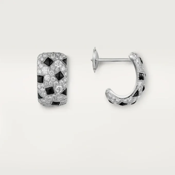 Cercei Panthere De Cartier – Aur alb, onix, diamante – Cartier