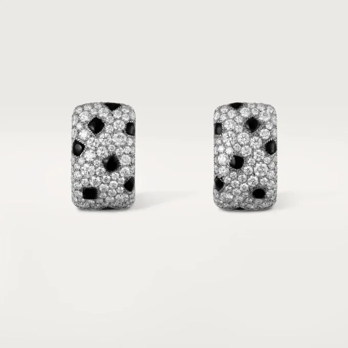 Cercei Panthere De Cartier – Aur alb, onix, diamante – Cartier