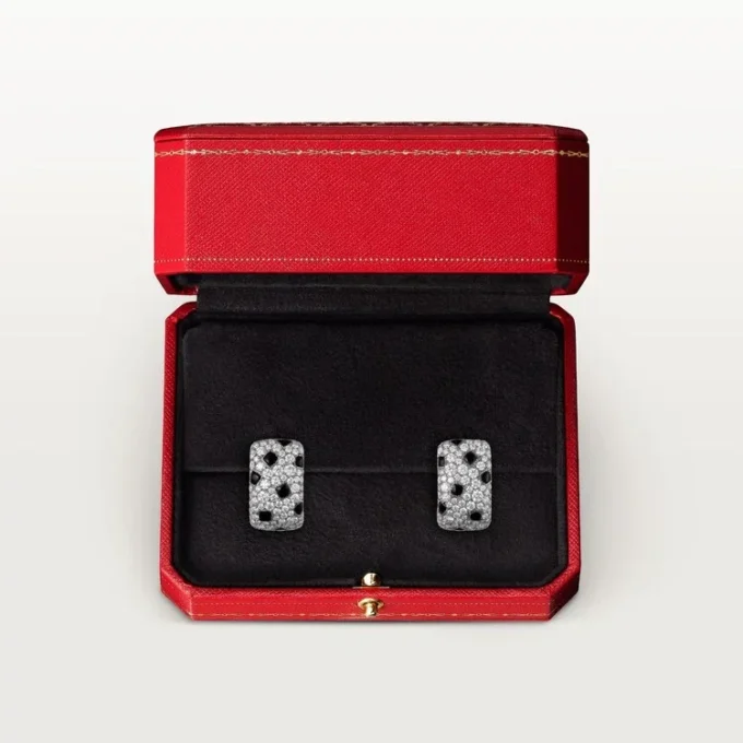 Cercei Panthere De Cartier – Aur alb, onix, diamante – Cartier