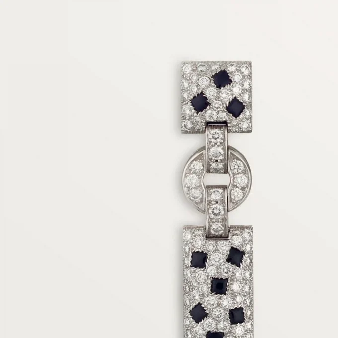 Cercei Panthere De Cartier – Aur alb, smaralde, onix, diamante – Cartier