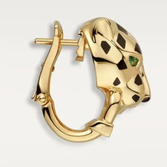 Cercei Panthere De Cartier – Aur galben, lac, diamante, granate tsavorite, onix – Cartier