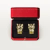 Cercei Panthere De Cartier – Aur galben, lac, diamante, granate tsavorite, onix – Cartier