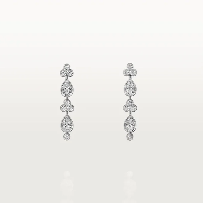 Cercei Pluie De Cartier – Aur alb, Diamante – Cartier