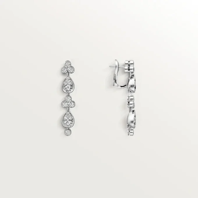 Cercei Pluie De Cartier – Aur alb, Diamante – Cartier