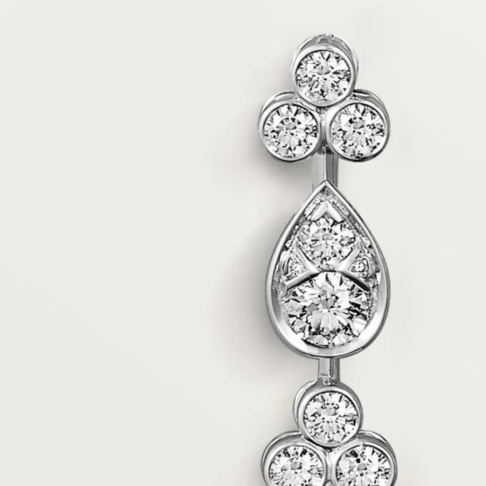 Cercei Pluie De Cartier – Aur alb, Diamante – Cartier