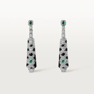 Cercei [Sur]Naturel – Aur alb, smaralde, onix, diamante – Cartier