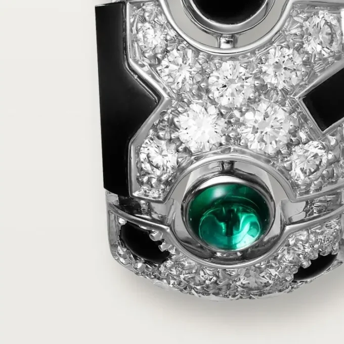 Cercei [Sur]Naturel – Aur alb, smaralde, onix, diamante – Cartier