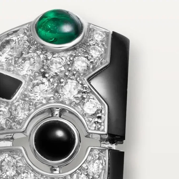 Cercei [Sur]Naturel – Aur alb, smaralde, onix, diamante – Cartier