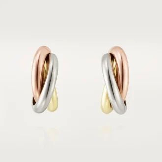 Cercei Trinity Hoop din aur tricolor | Cartier Us