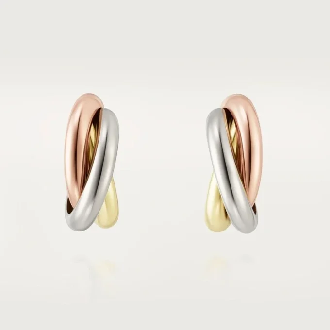 Cercei Trinity Hoop din aur tricolor | Cartier Us