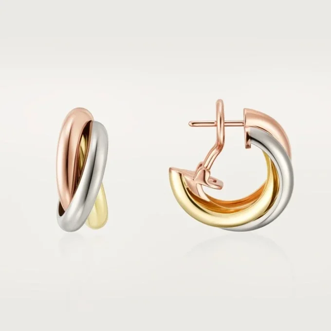 Cercei Trinity Hoop din aur tricolor | Cartier Us