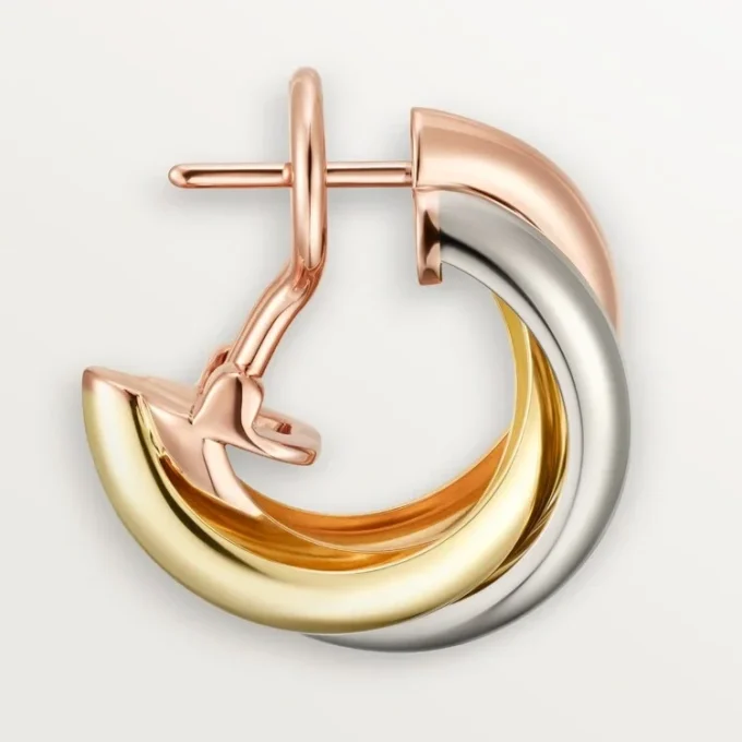 Cercei Trinity Hoop din aur tricolor | Cartier Us