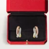 Cercei Trinity Hoop din aur tricolor | Cartier Us