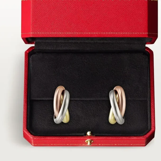 Cercei Trinity Hoop din aur tricolor | Cartier Us