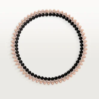 Colier Clash De Cartier, flexibil, onix, model extra-mare, diamante