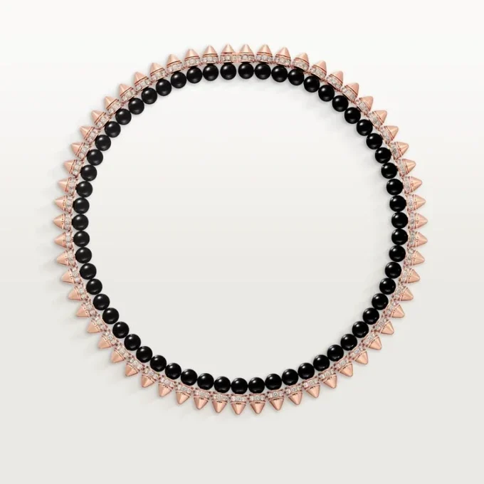 Colier Clash De Cartier, flexibil, onix, model extra-mare, diamante