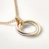 Colier cu lanț Trinity cu diamante din aur tricolor | Cartier Us