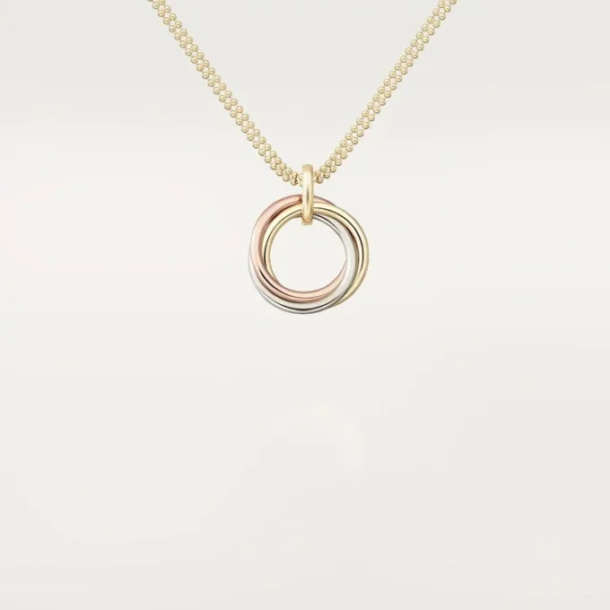 Colier cu lanț Trinity cu diamante din aur tricolor | Cartier Us