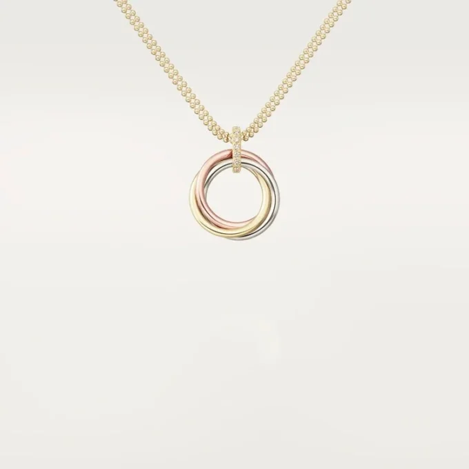 Colier cu lanț Trinity cu diamante din aur tricolor | Cartier Us