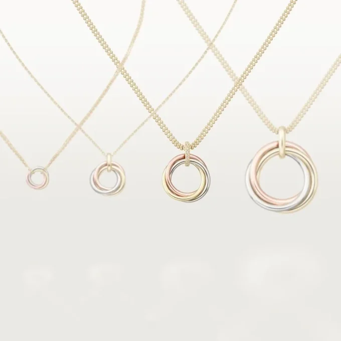 Colier cu lanț Trinity cu diamante din aur tricolor | Cartier Us